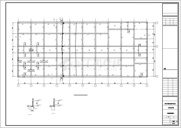 安徽某框架办公楼结构CAD平面布置参考图-图二