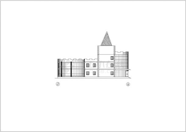 某地区综合楼建筑CAD示意图纸-图二