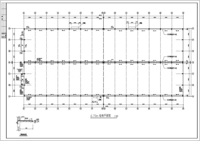 某地区砼柱双弧钢管桁架厂房结构施工图_图1