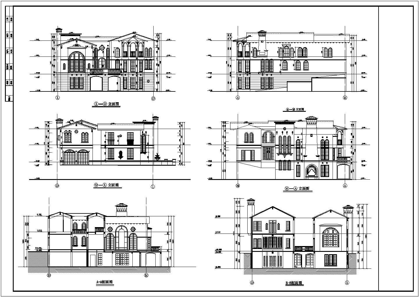 某地经典别墅建筑CAD平面布置参考图