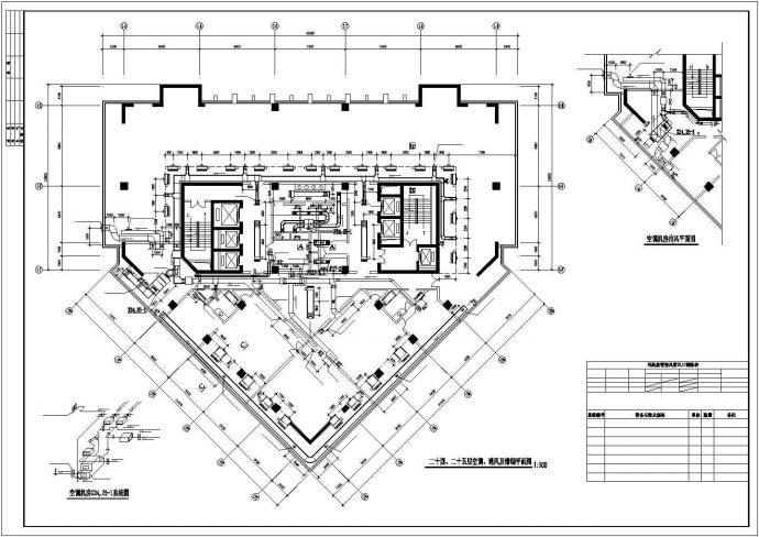 综合办公楼空调系统CAD规划参考图_图1