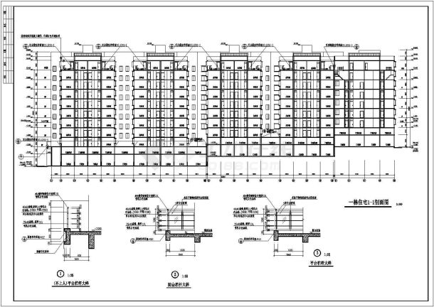 某地九层框架结构商住楼建筑设计施工图-图二