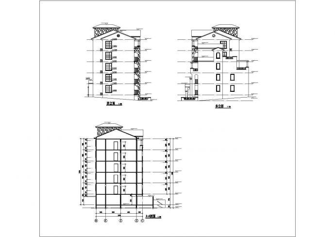 一整套齐全的花园洋房住宅楼建筑设计cad施工图_图1