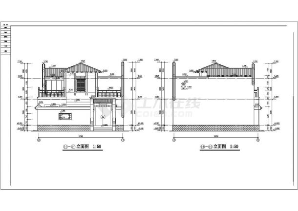 某高档小区两层小型别墅建筑设计图（共10张）-图一