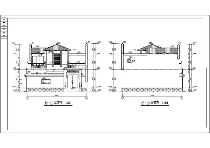 某高档小区两层小型别墅建筑设计图（共10张）_图1