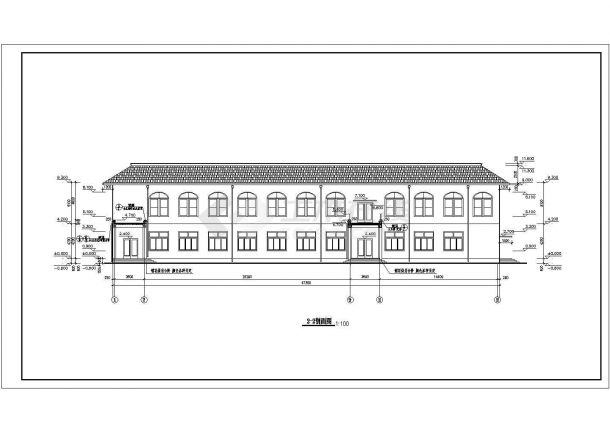 某地六层砖混结构宿舍建筑施工图纸-图二