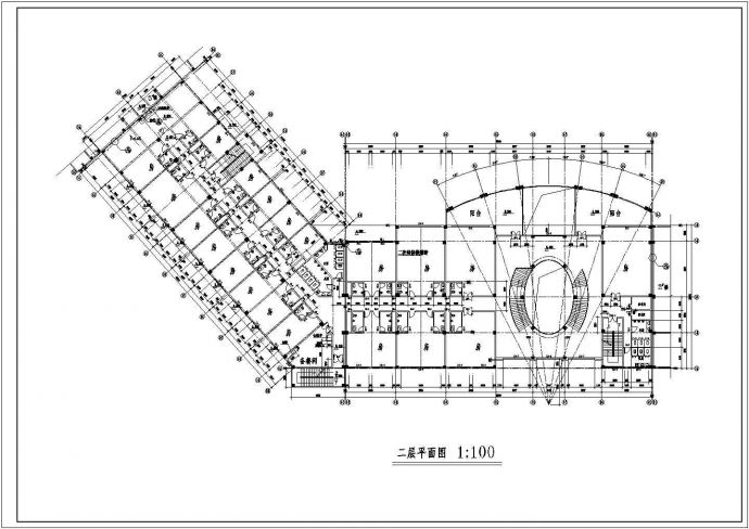 小区会所建筑设计全套CAD图纸_图1