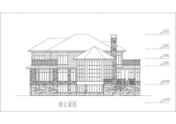 某地两层现代风格别墅建筑设计图_图1