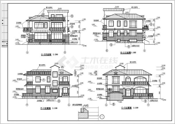 某山庄别墅详细建筑图（共6张）-图二