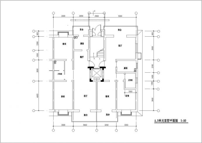 某带电梯小高层CAD户型图大集合_图1