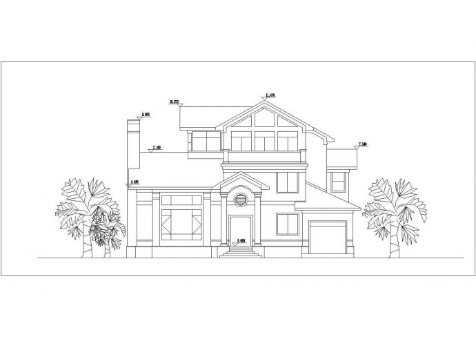 某地某L型别墅建筑设计图纸（共5张）_图1