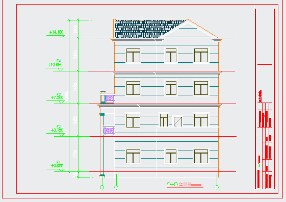 某地四层框架结构农村别墅建筑设计方案图_图1