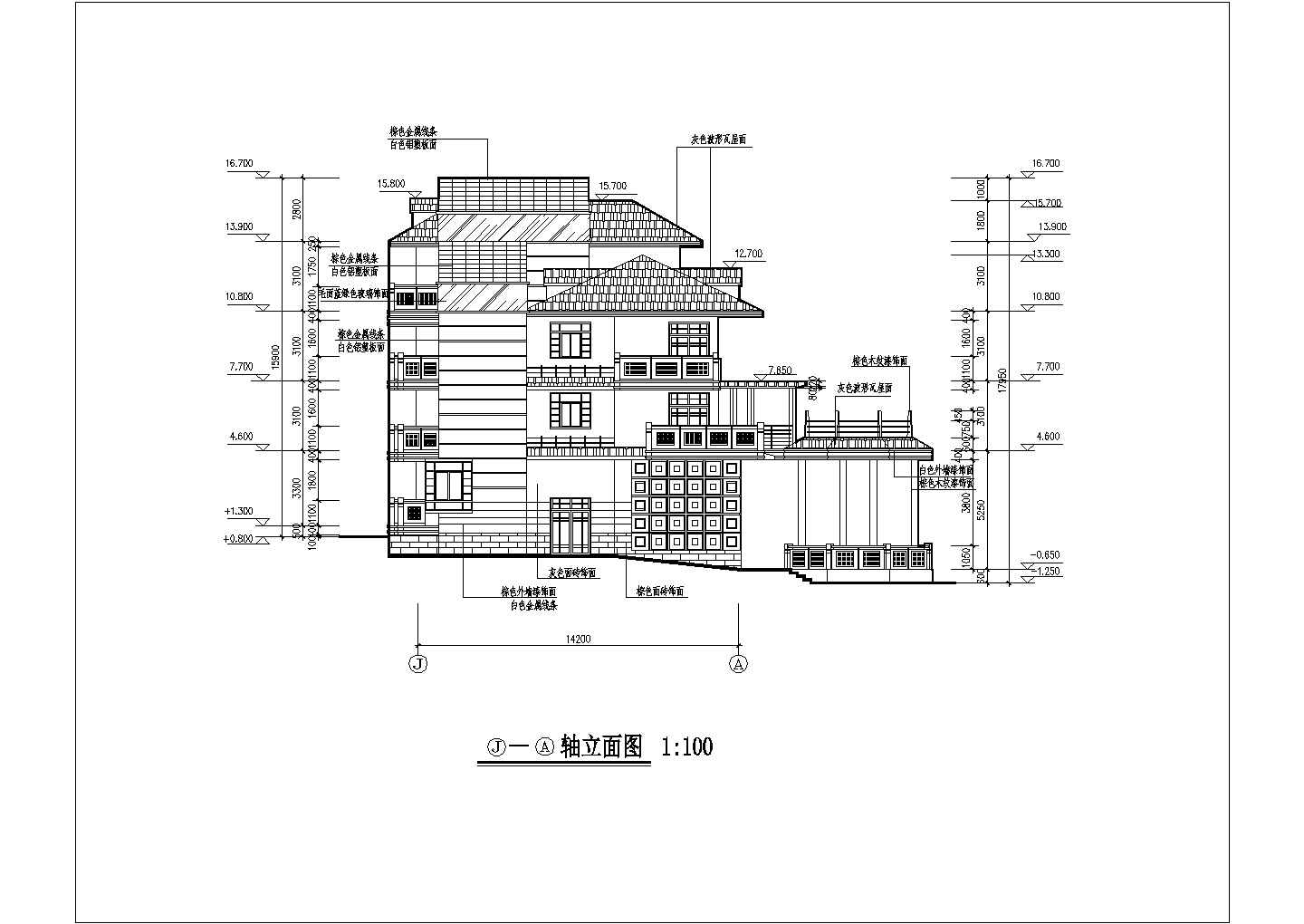 某地四层茶艺接待中心建筑设计施工图
