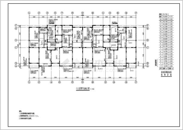 某地十九层（带地下室）剪力墙结构住宅结构施工图-图二