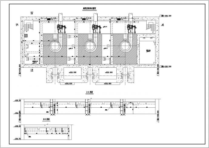 某水电站厂房桥框架结构安装剖面CAD参考详图_图1