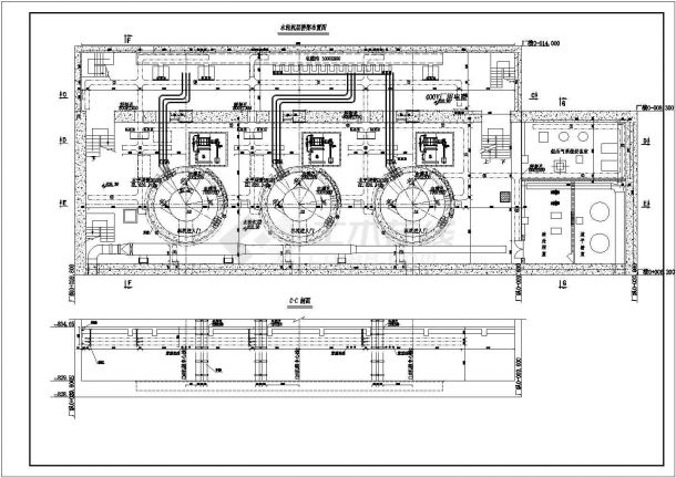 某水电站厂房桥框架结构安装剖面CAD参考详图-图二