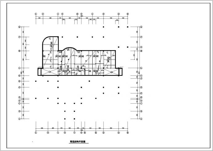 某4层框架别墅结构CAD布置图_图1