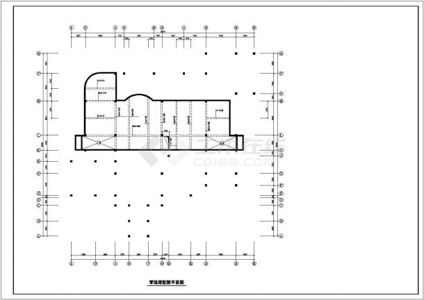 某4层框架别墅结构CAD布置图-图二