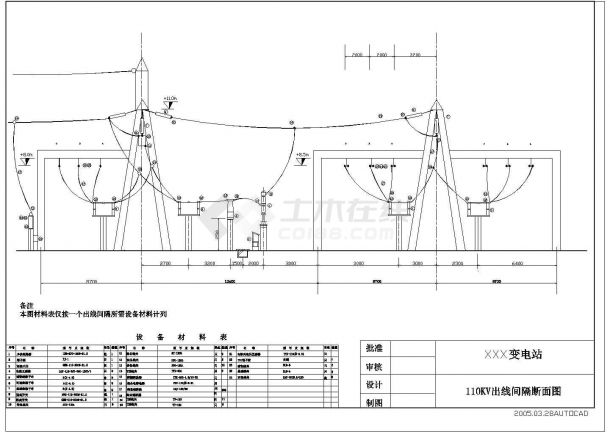 某地两百二十kV变电站设计方案CAD参考图-图一