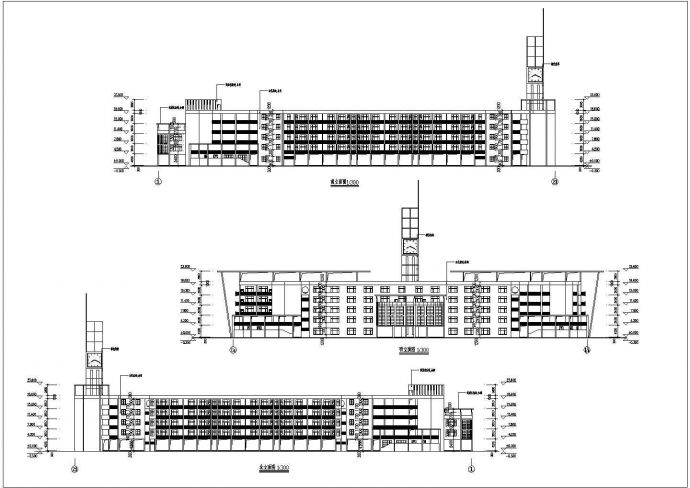 某地五层框架结构中学教学楼建筑设计方案图_图1