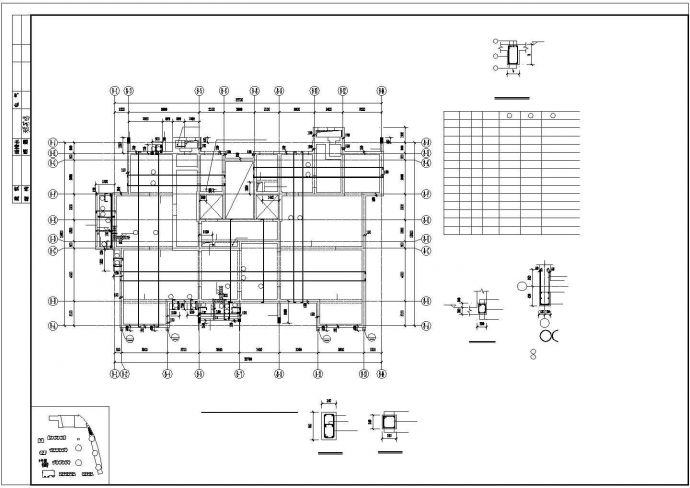 纯剪力框架结构住宅楼建筑结构图_图1