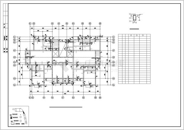 纯剪力框架结构住宅楼建筑结构图-图二