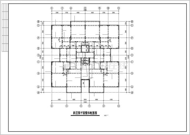 小高层住宅楼框剪结构cad施工图-图二