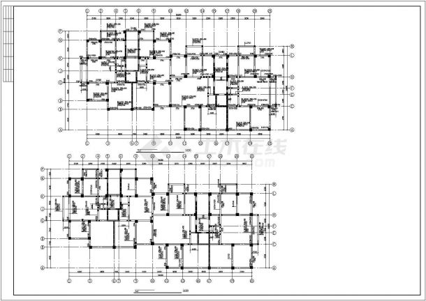 框剪结构住宅楼建筑结构CAD布置图-图二
