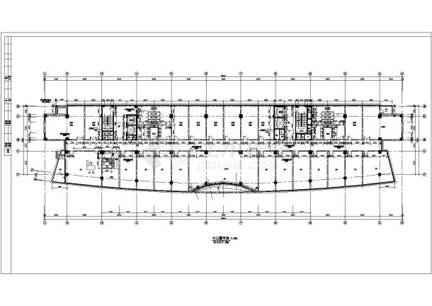 青岛市某高层税务大楼建筑设计CAD布置图-图一