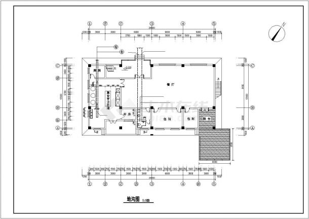 某山庄独栋别墅建筑设计cad施工图-图一