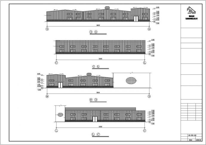 某钢构厂房建筑结构图（共12张）_图1