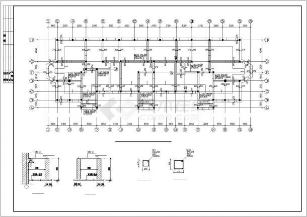 某地区钢混住宅楼建筑结构图（共14张）-图二