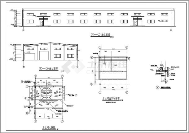 某地单层门式钢架结构厂房建筑结构施工图-图二