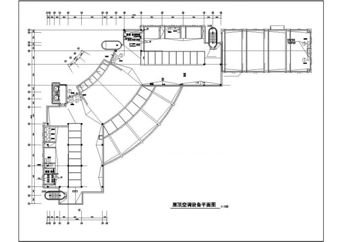 天津市某大型三层会所暖通工程整体设计CAD布置图_图1