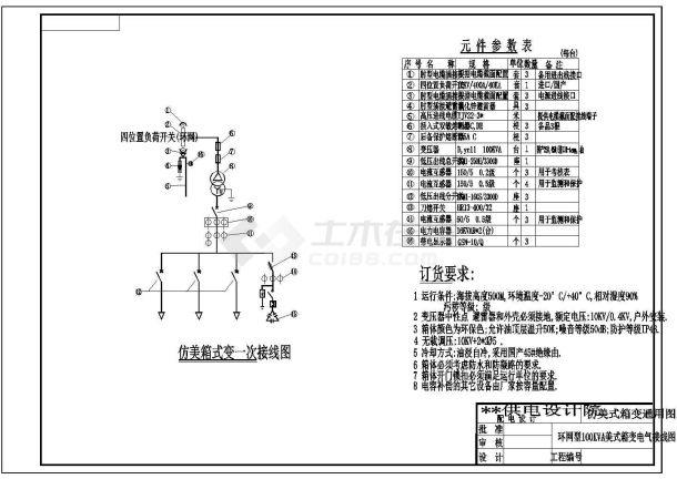 访美式箱变电气设计CAD参考图-图一