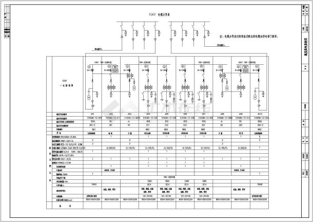 某建筑变电所高压供电系统一、二次系统图-图一