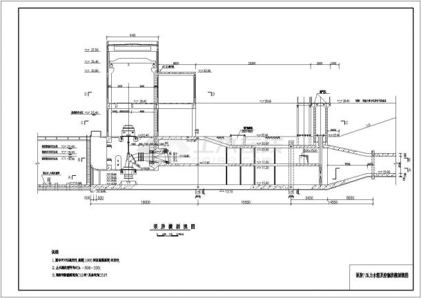 水利工程技术施工阶段某泵站结构布置图-图一