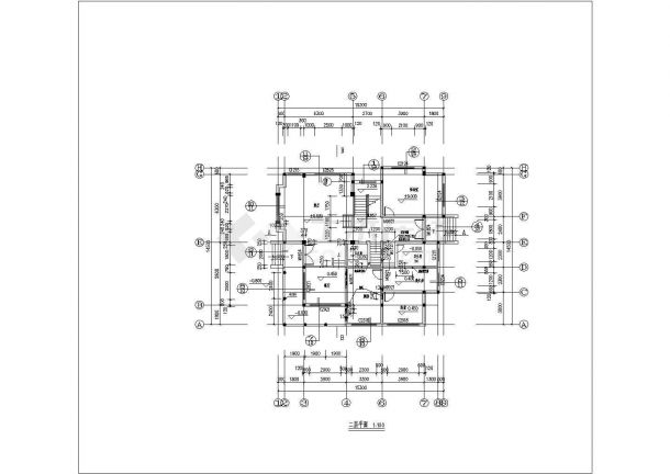 某地区三层小型别墅施工图（共7张）-图二