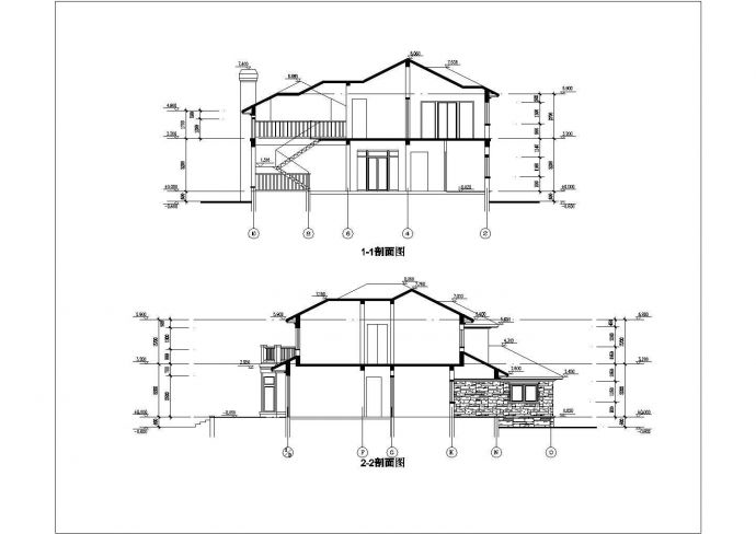 一套很详细的别墅建筑图（共6张）_图1