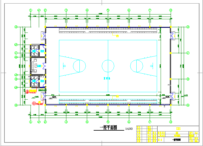 室内篮球训练馆建筑设计施工图_图1