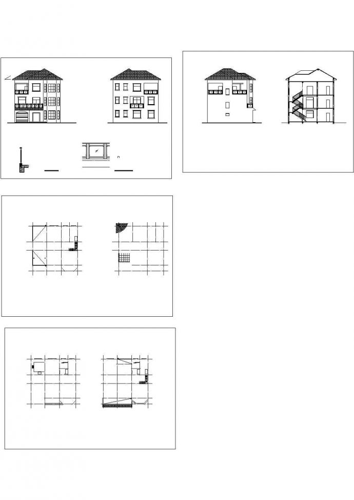某地小型别墅建筑CAD竣工图_图1