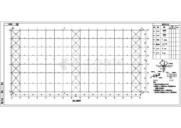 吉林单层门式刚架结构厂房建筑结构图-图二