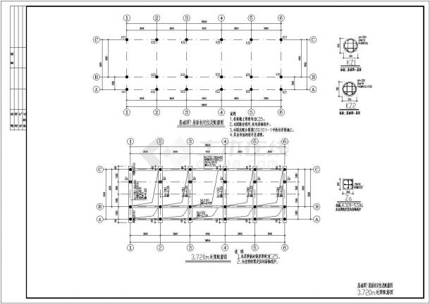 某地区单层仿古寺庙框架结构设计施工图-图二