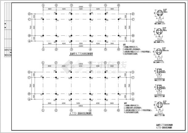 海南省二层框架结构寺庙结构施工图-图二