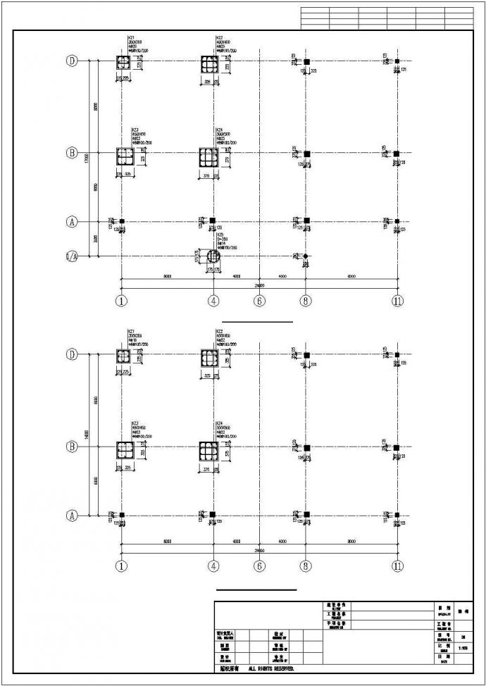 石首市经典坡屋面办公楼结构设计CAD布置图_图1