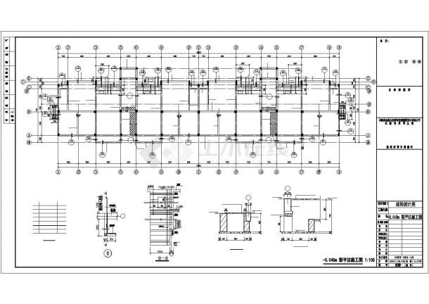 某5层框架住宅楼结构方案CAD示意图-图一