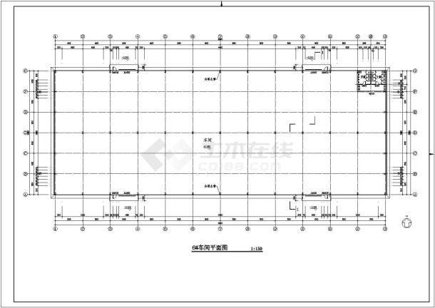 东北某化工厂车间建筑图-图一