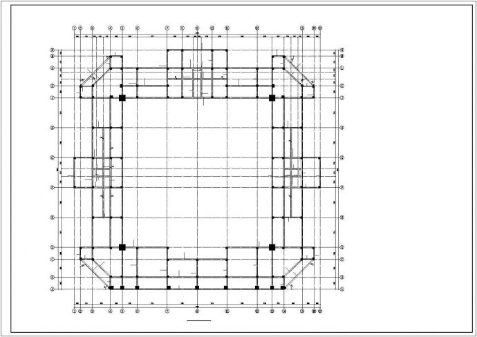 某风雨操场三层框架结构设计图_图1