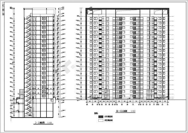 某地框架结构18层塔式住宅建筑施工图-图二