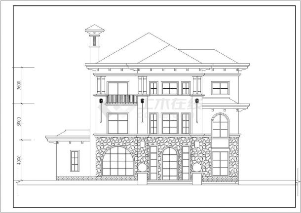 某地三层北美风格别墅建筑设计方案-图二